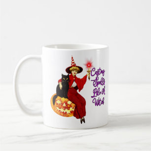 Casting Spells Like A Witch - Halloween Black Cat Coffee Mug