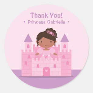 Castle African American Princess Thank You Sticker
