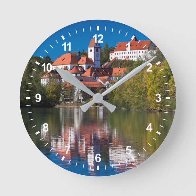 Castle and Abby by the River Round Clock (Front)