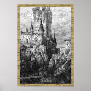 Castle and Brick Border Poster