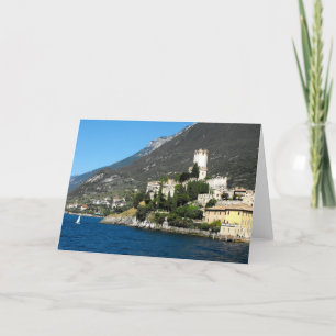 Castle and Lake Garda at Malcesine, Lake Garda Holiday Card