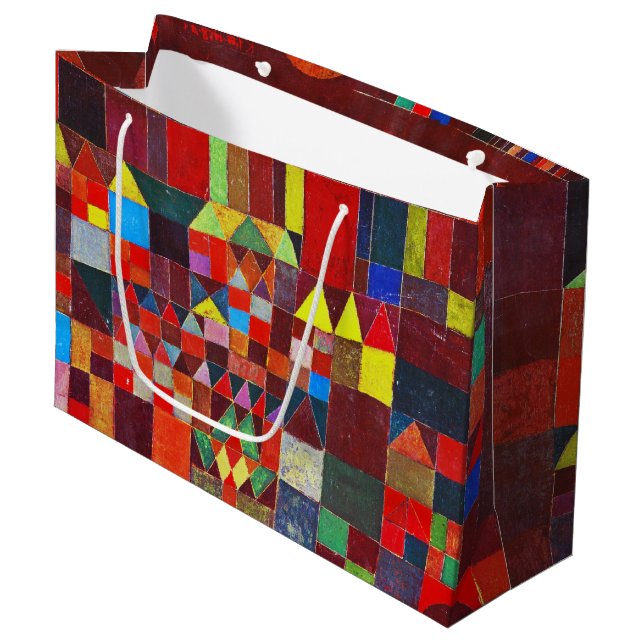 Castle and Sun, Paul Klee Large Gift Bag (Front Angled)