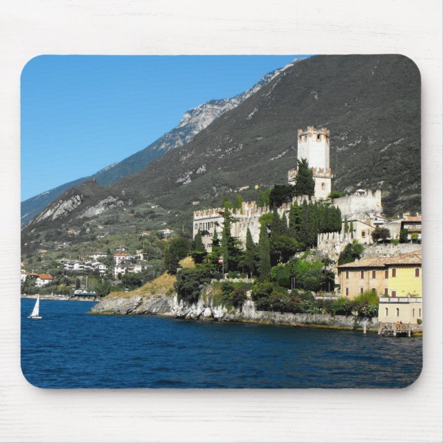 Castle at Malcesine, Lake Garda, Italy Mouse Mat (Front)