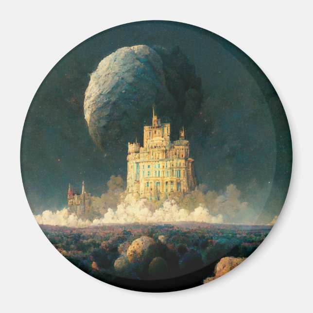 Castle At The Edge Of The World Fantasy Sci-Fi Magnet (Front)