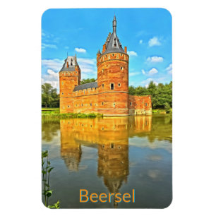 Castle Beersel in Belgium digital painting Magnet
