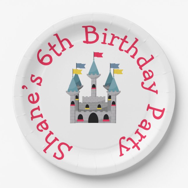 Castle Birthday Party Paper Plate (Front)