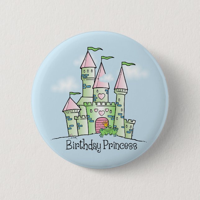 Castle Birthday Princess 6 Cm Round Badge (Front)