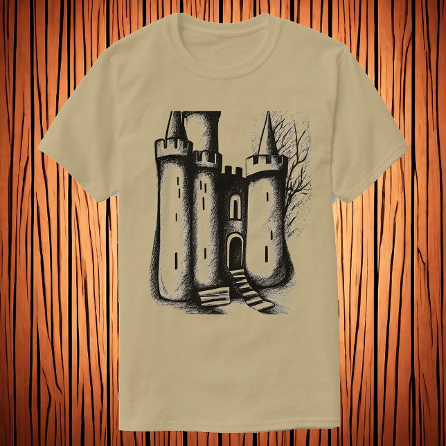 Castle black and white sketch | AI Art  T-Shirt (Creator Uploaded)