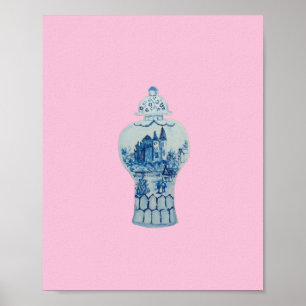 Castle Blue and White Ginger Jar Art Print