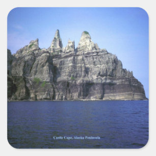 Castle Cape on Alaska Peninsula Square Sticker