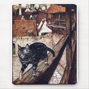 Castle Cat Rackham Illustration Mouse Mat