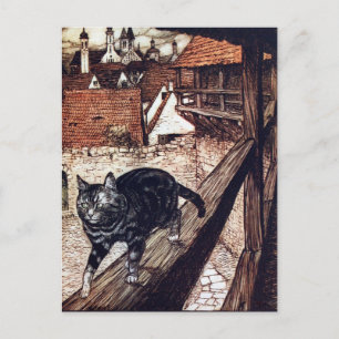Castle Cat Rackham Illustration Postcard
