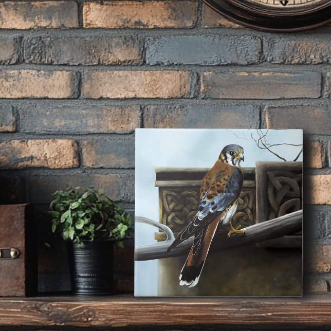 Castle Celtic Kestrel Bird Tile (Creator Uploaded)