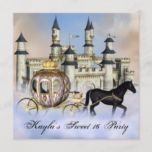 Castle Clouds Princess Fairytale Sweet 16 Party Invitation