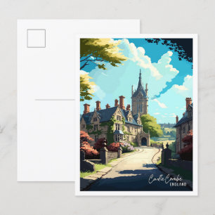 Castle Combe England Vintage Travel Illustration Postcard