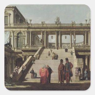 Castle Courtyard, 1762 Square Sticker
