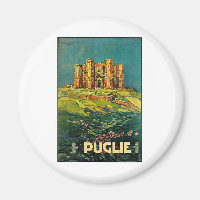 Castle del Monte Puglie Vintage Travel Art