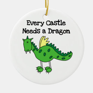 Castle Dragon Ceramic Tree Decoration