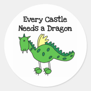 Castle Dragon Classic Round Sticker