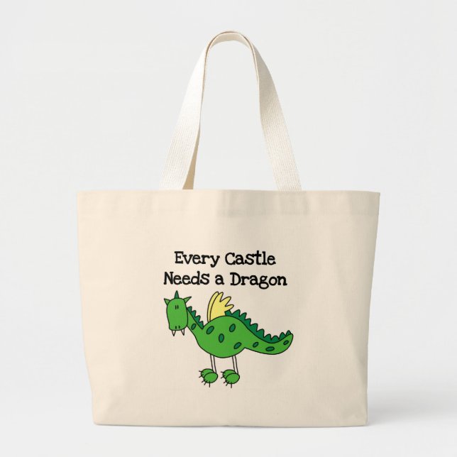 Castle Dragon Large Tote Bag (Front)