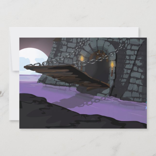 Castle drawbridge and Moat Invitation (Front)