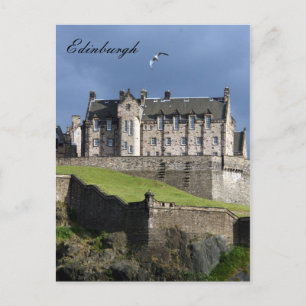 castle edinburgh bird postcard