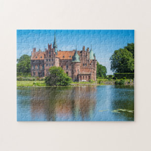 Castle Egeskov By A Pond Jigsaw Puzzle