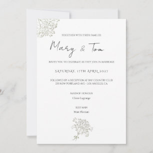 Castle Elegant Minimalistic Sage Green Bucket Invitation