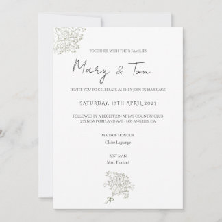 Castle Elegant Minimalistic Sage Green Bucket Invitation