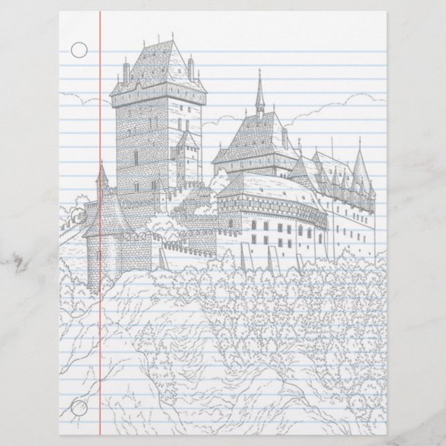 Castle Fantasy Notebook Paper (Front)