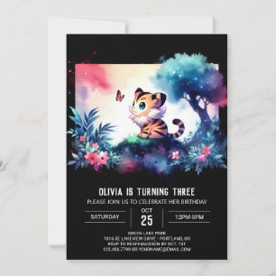 Castle Fantasy Tiger Birthday Invitation