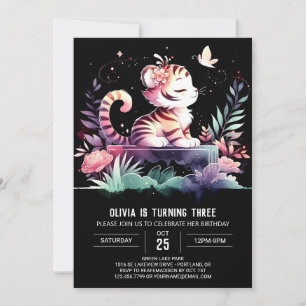 Castle Forest Tiger Birthday Invitation