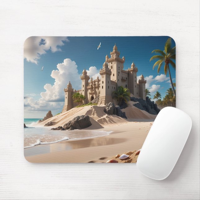 Castle from the Beach of Possibilities Mouse Mat (With Mouse)