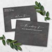 Castle Grey Watercolor A7 5x7 Wedding Invitation