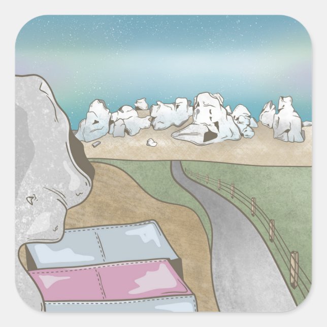 Castle hill bouldering New Zealand Square Sticker (Front)