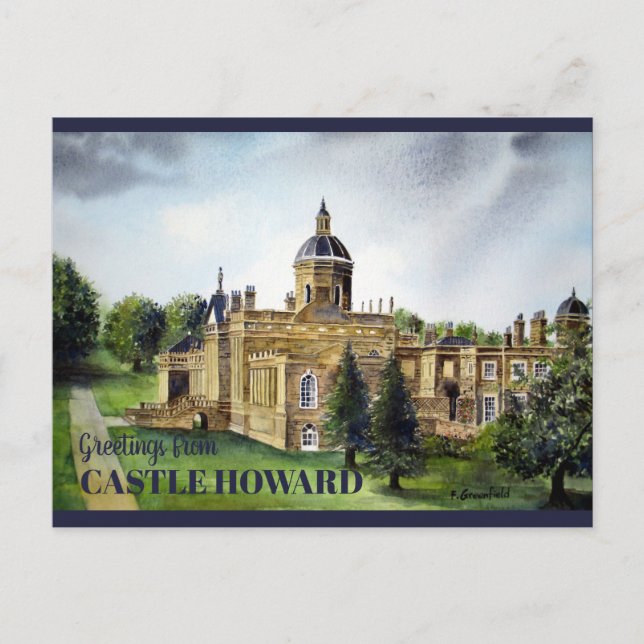 Castle Howard North Yorkshire Watercolor Painting Postcard (Front)