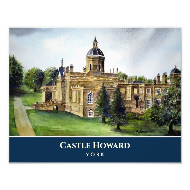 Castle Howard York England Watercolor Painting Photo Print (Front)
