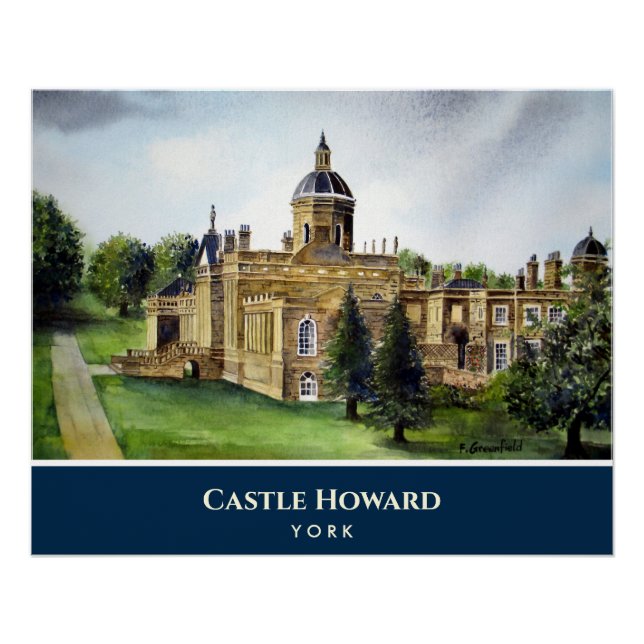 Castle Howard York England Watercolor Painting Poster (Front)