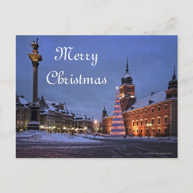 Castle in Christmas time Holiday Postcard (Front)