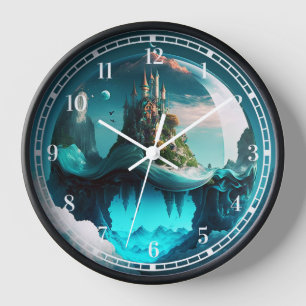 Castle In Crystal Ball Clock