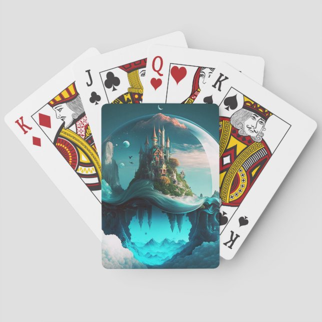 Castle In Crystal Ball Playing Cards (Back)