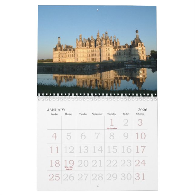 Castle in Europe and Japan Calendar (Jan 2026)