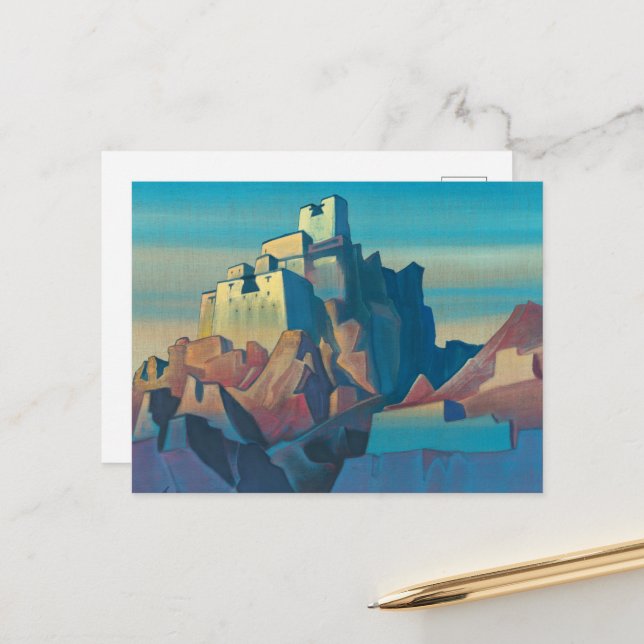 Castle in Ladakh by Nicholas Roerich Holiday Postcard (Front/Back In Situ)