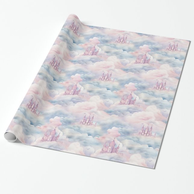 Castle In The Clouds Wrapping Paper (Unrolled)