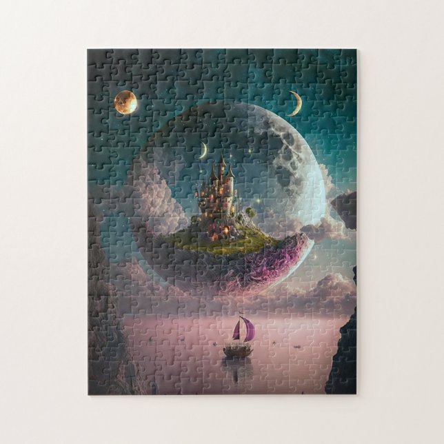 Castle In The Moon Fantasy Art Jigsaw Puzzle (Vertical)