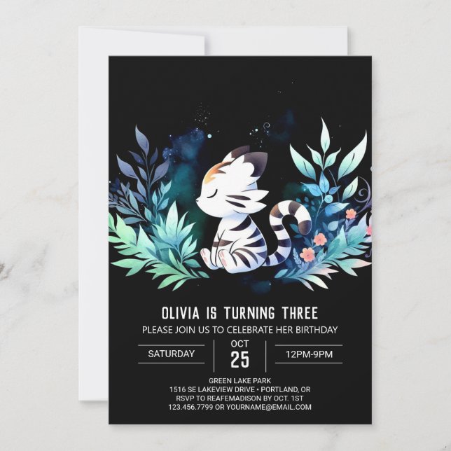 Castle Kids Tiger Birthday Invitation (Front)