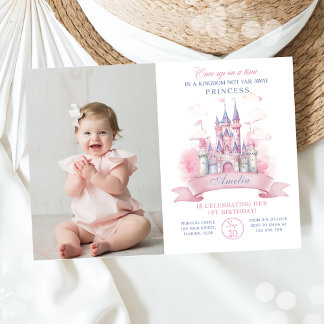 Castle Kingdom Princess Birthday Photo Invitation