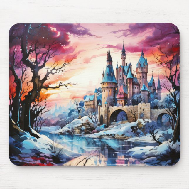 Castle Landscape Concept Abstract Colourful Scener Mouse Mat (Front)
