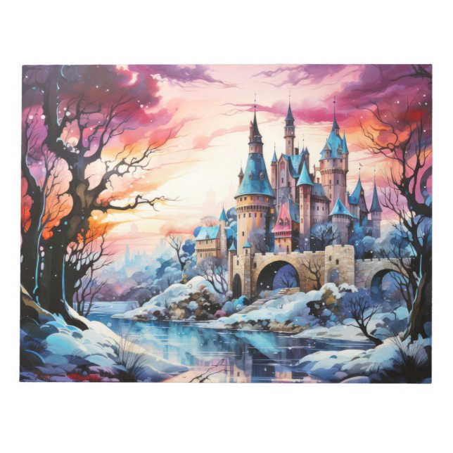 Castle Landscape Concept Abstract Colourful Scener Notepad (Front)