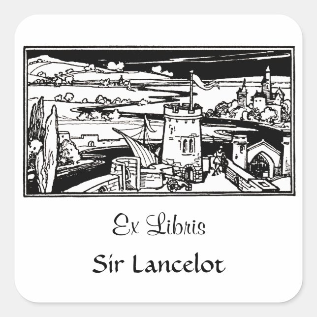 Castle Landscape Square Sticker (Front)